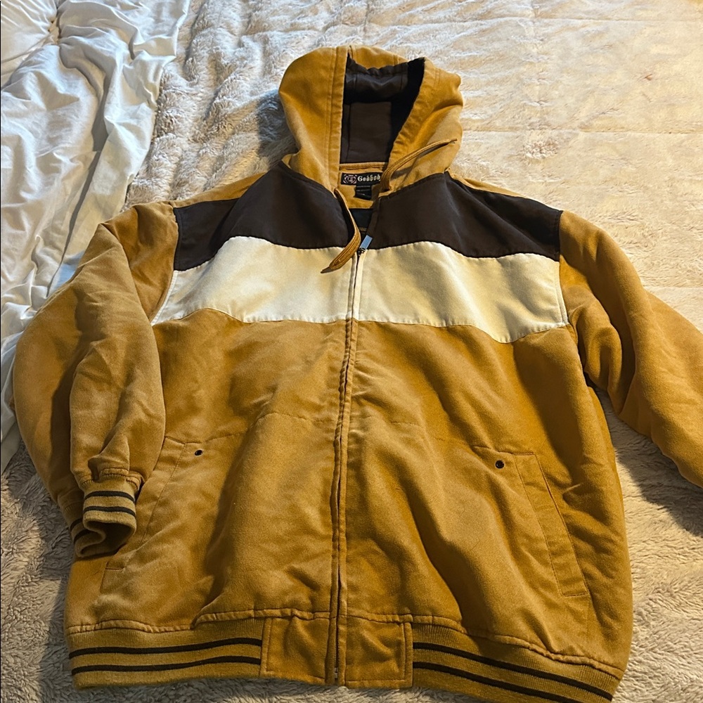 Gold Label Brown and Black Hooded Jacket Godbody